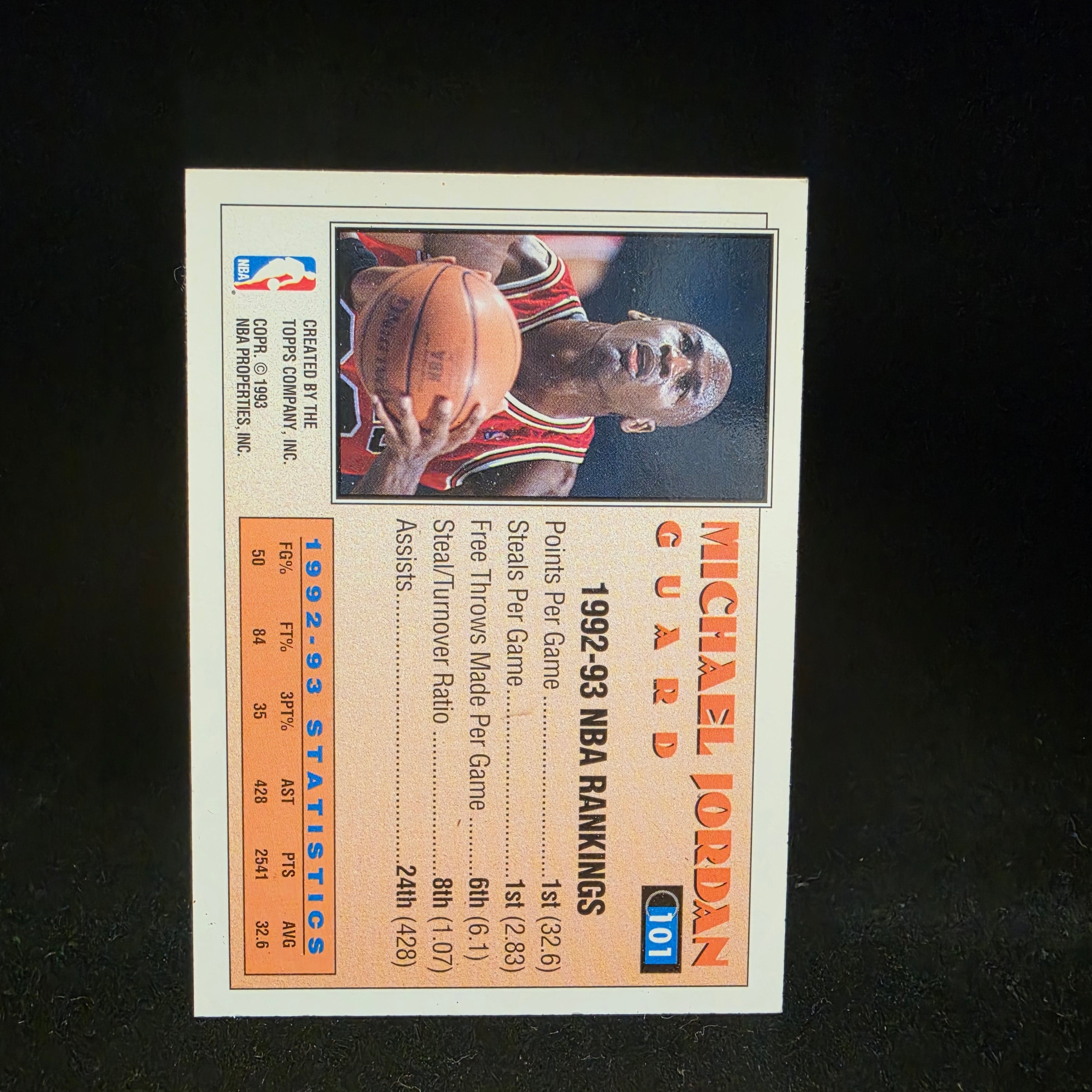 Michael Jordan 1992-93 Topps Basketball All-Star Bulls Card #101